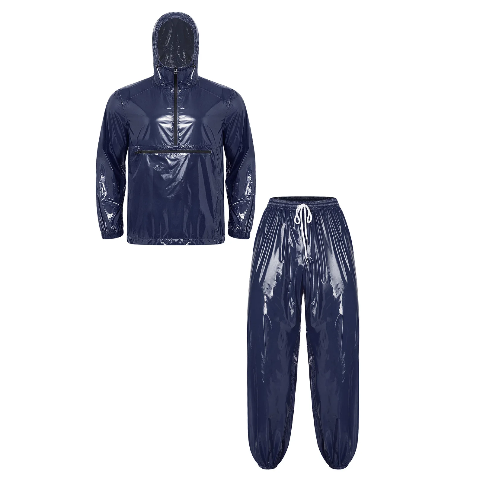 Men Waterproof Tracksuit Front Zipper Pocket Hoodie Sweatshirt Elastic Waistband Jogging Pants for Outdoor Running Hiking Camp
Men Waterproof Tracksuit Front Zipper Pocket Hoodie Sweatshirt Elastic Waistband Jogging Pants for Outdoor Running Hiking Camp