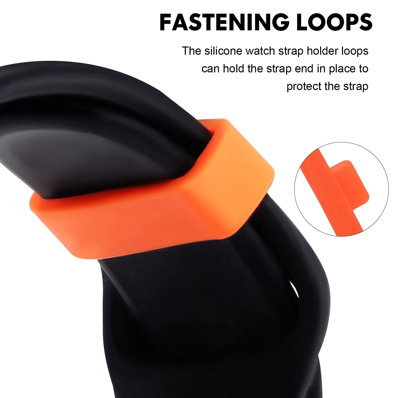 24Pcs Watch Strap Holder Silicone Watch Band Fastener Rings Secure End Protection Easy Replace Old Strap Loops for Smartwatch