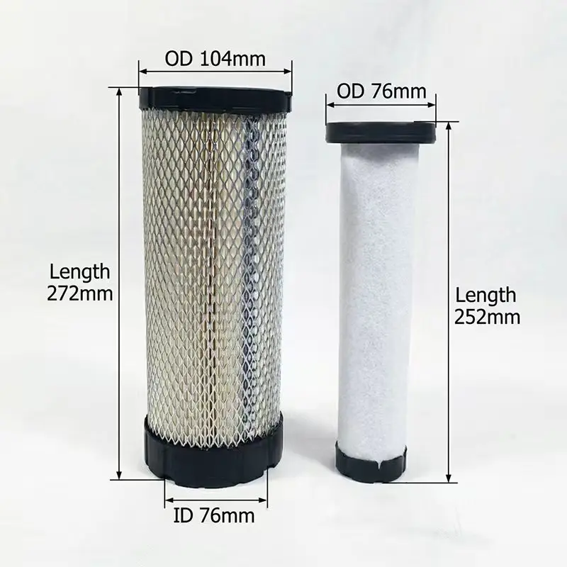 Replace 6690907 6690908 Air Filter Set HV Paper Fit 16690907 300042624 P616641 110137038 MIU11747 for BobCat E32 E35 S100 T110
Replace 6690907 6690908 Air Filter Set HV Paper Fit 16690907 300042624 P616641 110137038 MIU11747 for BobCat E32 E35 S100 T110