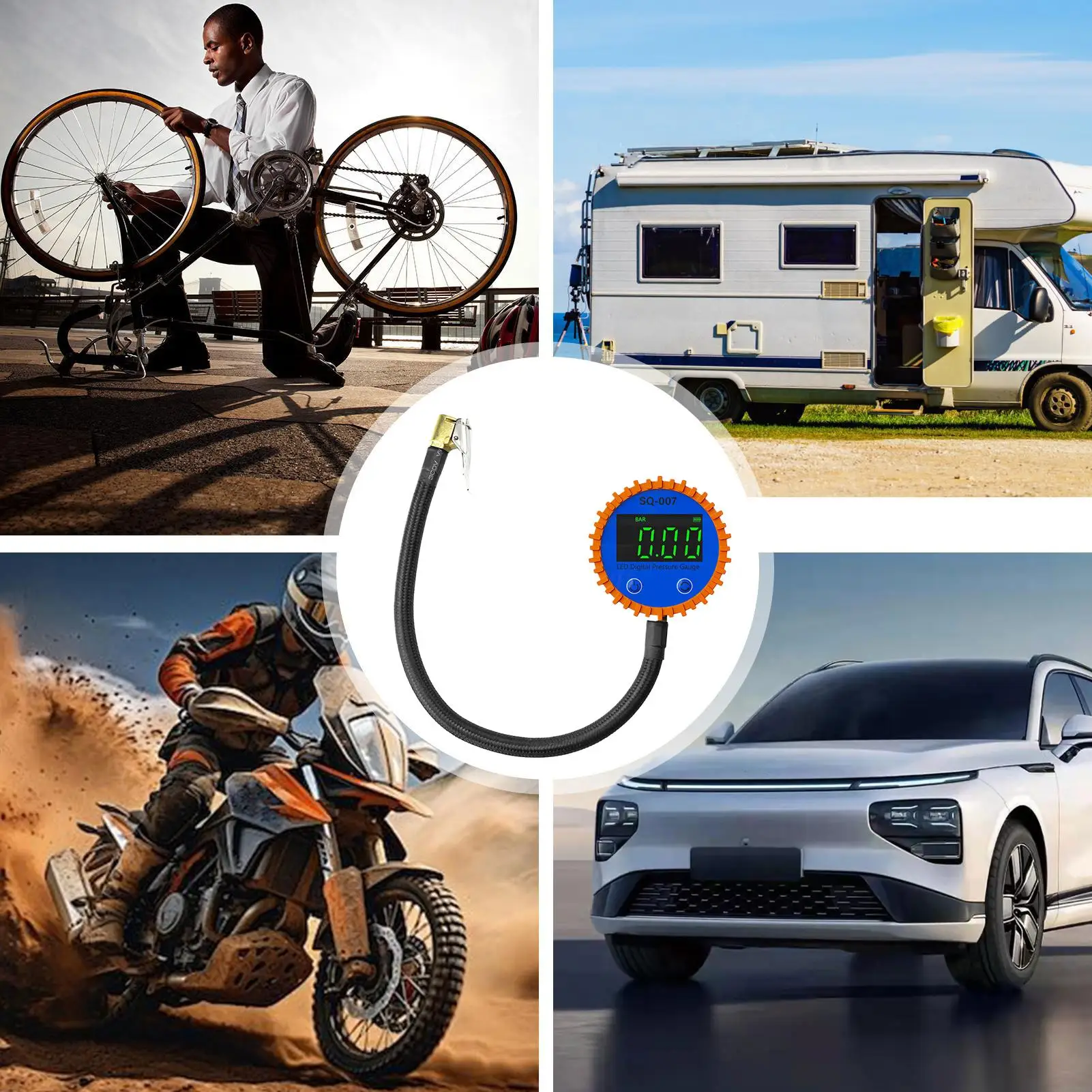 Цифровой манометр в шинах 0-255PSI, быстроразъемный противоскользящий шланг манометра в шинах для прицепа, грузовика, автомобильного седана
Цифровой манометр в шинах 0-255PSI, быстроразъемный противоскользящий шланг манометра в шинах для прицепа, грузовика, автомобильного седана