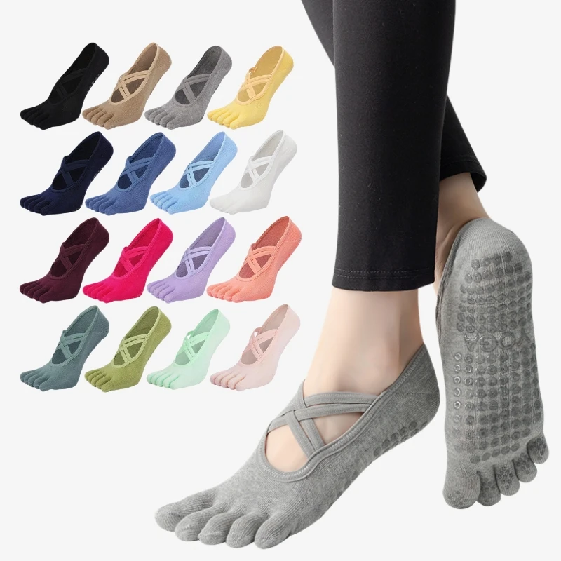 New Women Anti Slip Pilates Socks Five Toe Silicone Non-Slip Yoga Sock Bandage Ballet Dance Ladies Fitness Sports Cotton Sock
New Women Anti Slip Pilates Socks Five Toe Silicone Non-Slip Yoga Sock Bandage Ballet Dance Ladies Fitness Sports Cotton Sock