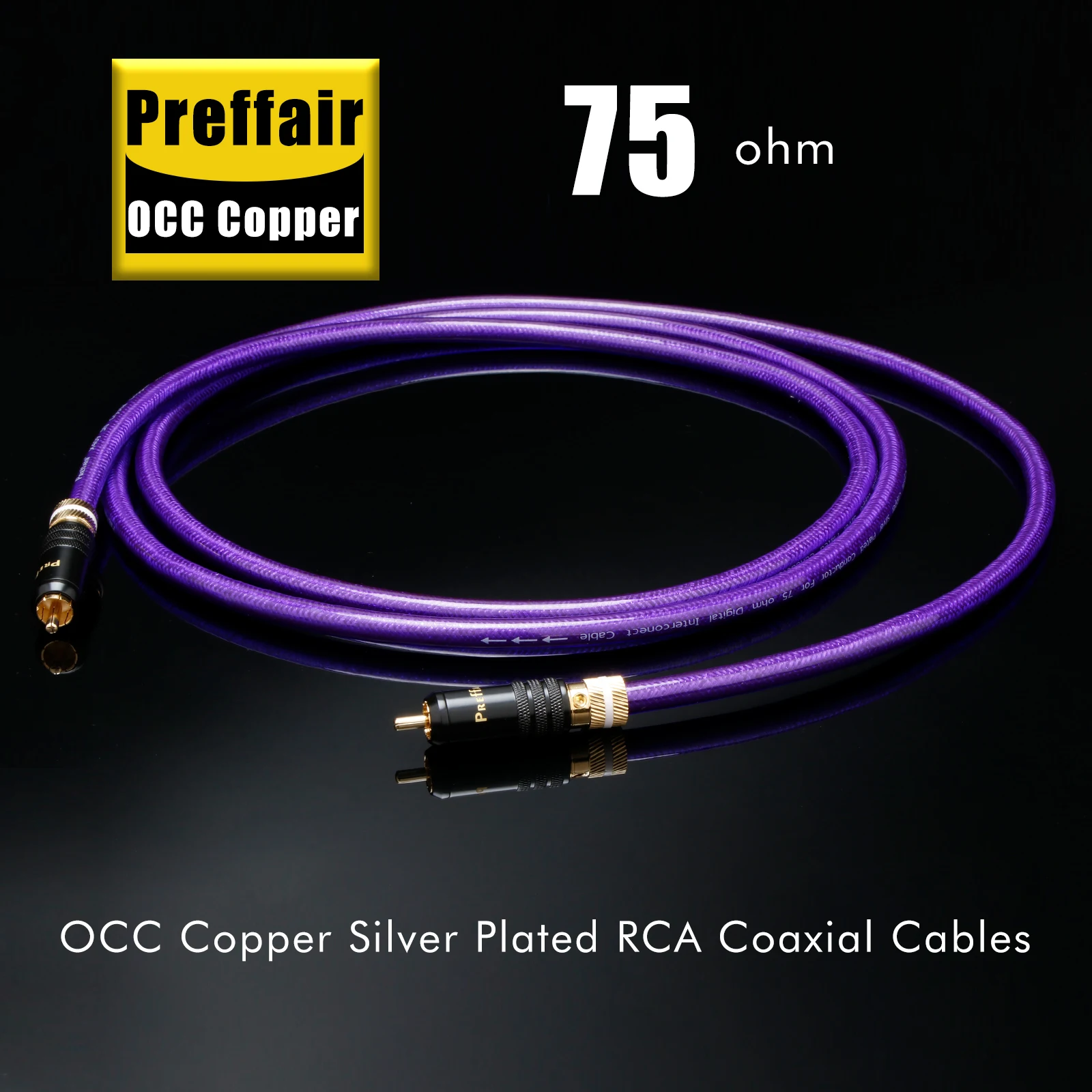Preffair OCC Copper Silver Plated 75ohm Digital Coaxial DAC Cable Self-locking amplifier decoder RCA cable Stereo TV Audio wire
Preffair OCC Copper Silver Plated 75ohm Digital Coaxial DAC Cable Self-locking amplifier decoder RCA cable Stereo TV Audio wire
