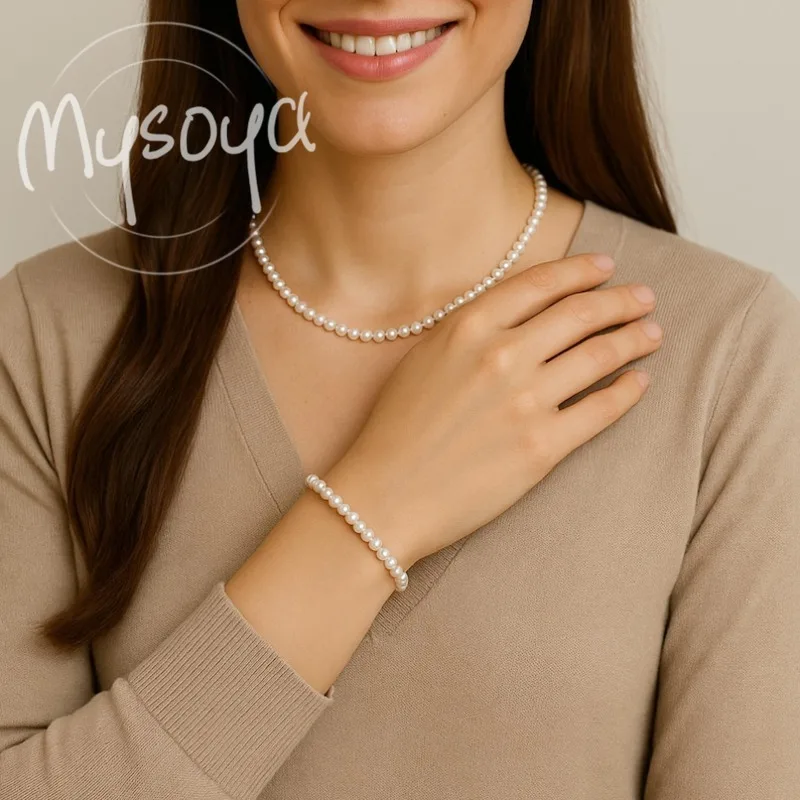 MYSOYA White Freshwater Pearl Bracelet 6-7mm With Gift Box For Her/Him Birthday/Wedding/Christmas/New Year Gift
MYSOYA White Freshwater Pearl Bracelet 6-7mm With Gift Box For Her/Him Birthday/Wedding/Christmas/New Year Gift