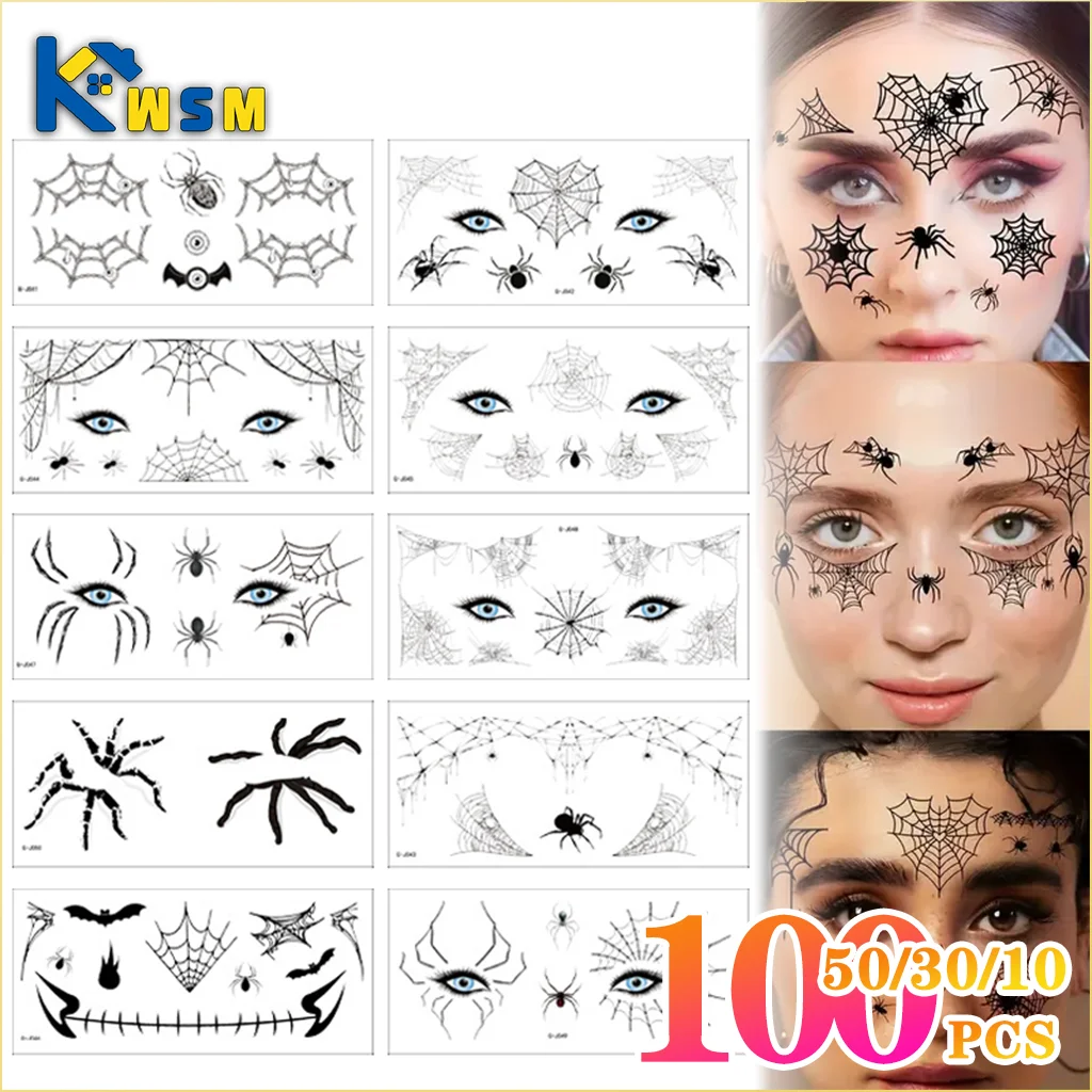 10-100 шт., татуировки на Хэллоуин, паук, лицо, наклейки, одноразовые страшные летучие мыши, дизайн, временные татуировки для детей, взрослых, вечерние украшения
10-100 шт., татуировки на Хэллоуин, паук, лицо, наклейки, одноразовые страшные летучие мыши, дизайн, временные татуировки для детей, взрослых, вечерние украшения