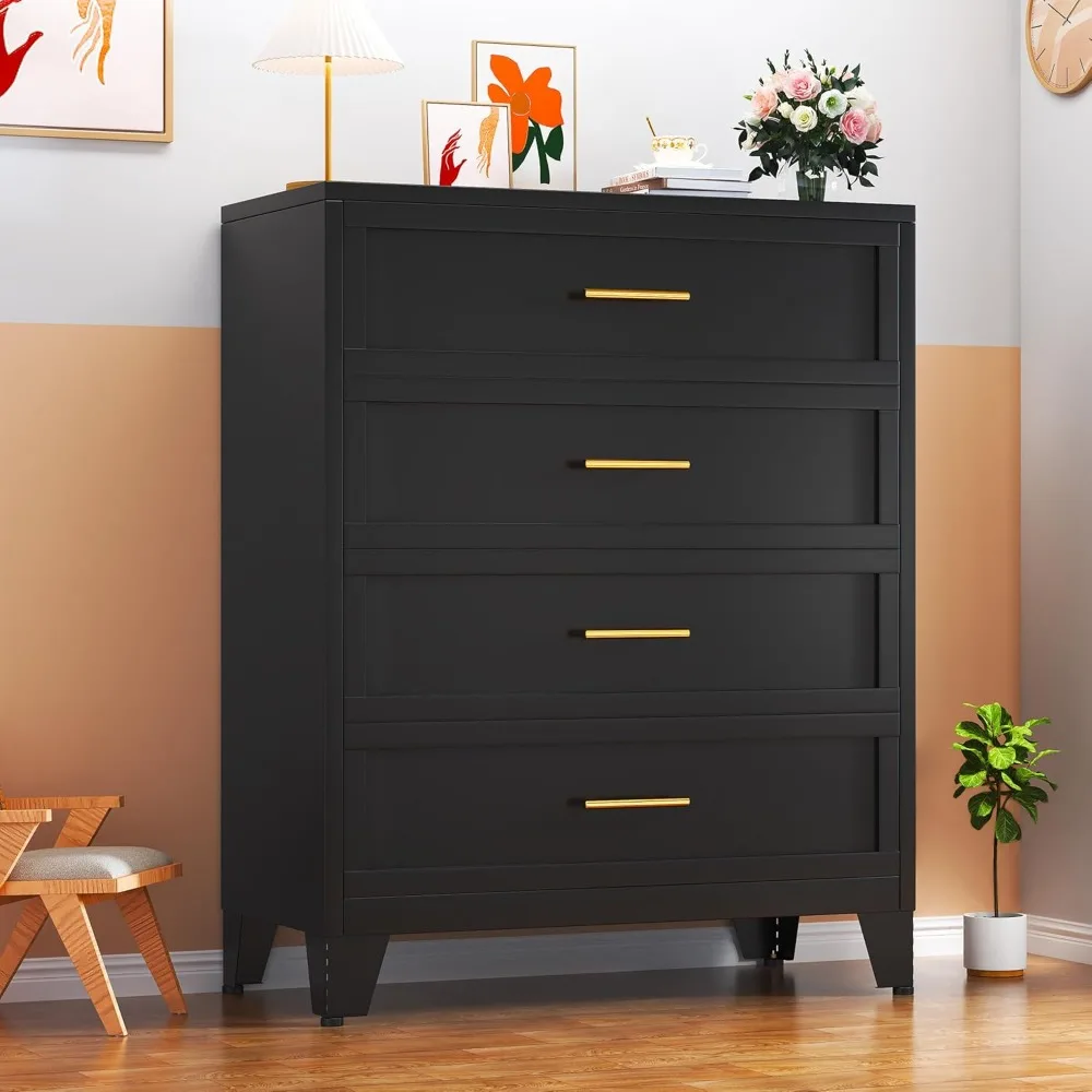 4-Drawer Metal Dresser for Bedroom, Closet Dressers Chest with Fluted Panel, Modern Storage Organizer Unit, Large Storage Space
4-Drawer Metal Dresser for Bedroom, Closet Dressers Chest with Fluted Panel, Modern Storage Organizer Unit, Large Storage Space