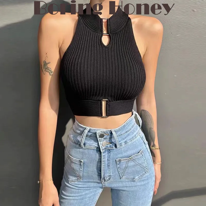 Boring Honey Crop Tops Women Knitting Camis Metal Frame Solid Colour Tank Tops Hollow Out Slim Fit Women's Clothes For Summer
Boring Honey Crop Tops Women Knitting Camis Metal Frame Solid Colour Tank Tops Hollow Out Slim Fit Women's Clothes For Summer