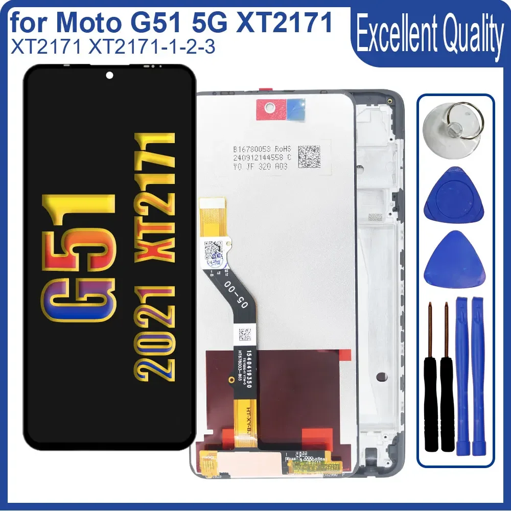 6.8" LCD for Motorola Moto G51 5G XT2171 LCD Display Touch Screen Assembly Replacement for Moto G51 5G XT2171-1 LCD With Frame
6.8" LCD for Motorola Moto G51 5G XT2171 LCD Display Touch Screen Assembly Replacement for Moto G51 5G XT2171-1 LCD With Frame