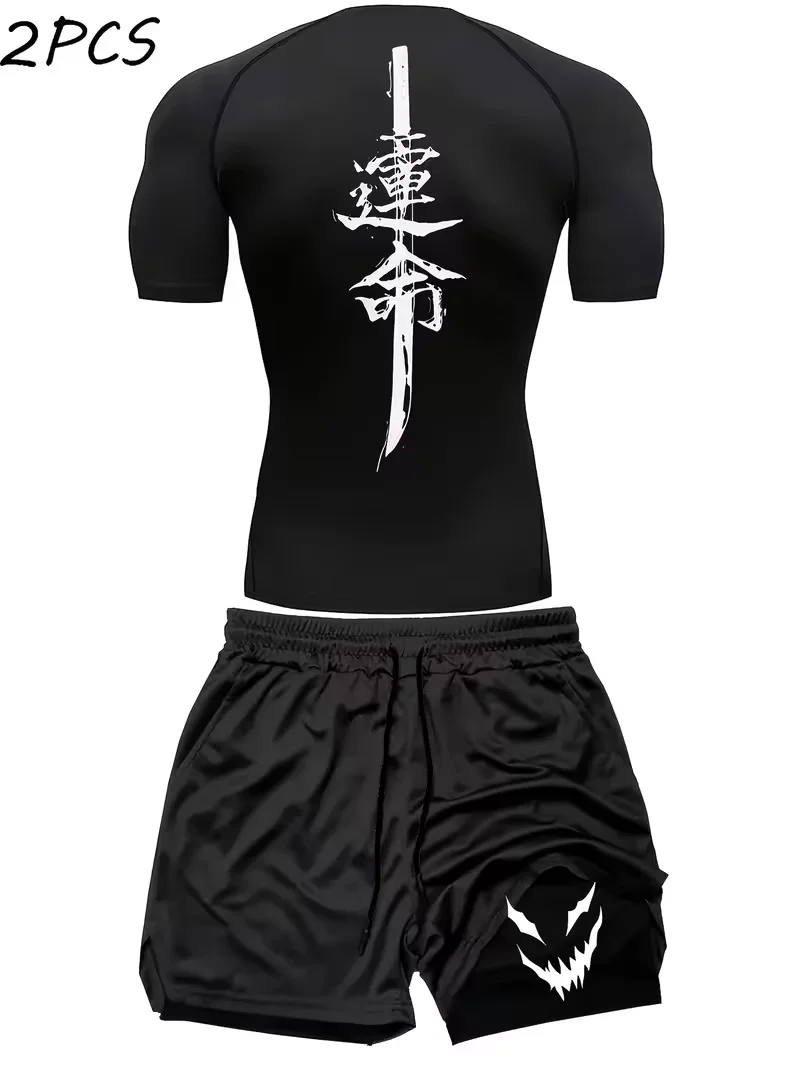 New men's slim fit suit quick drying round neck quick drying sports T-shirt+double-layer pants gym running hiking football sport
New men's slim fit suit quick drying round neck quick drying sports T-shirt+double-layer pants gym running hiking football sport