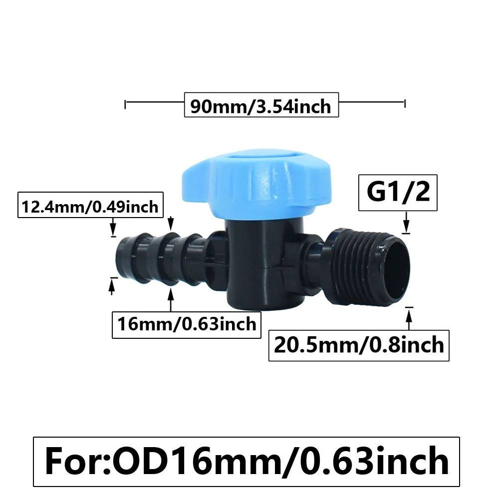 20pcs 1/2 to 16mm Pe Hose Barb Mini Valve Garden Tap 1/2 Pe Pipe Barb Connectors Drip Irrigation Hose Fitting
20pcs 1/2 to 16mm Pe Hose Barb Mini Valve Garden Tap 1/2 Pe Pipe Barb Connectors Drip Irrigation Hose Fitting