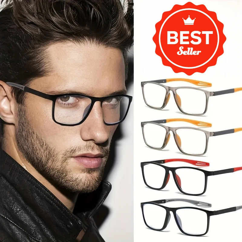 4pcs Sports Style Reading Glasses for Men & Women - Retro Square Design Clear Lenses Anti-Blue Light Multiple Colors
4pcs Sports Style Reading Glasses for Men & Women - Retro Square Design Clear Lenses Anti-Blue Light Multiple Colors