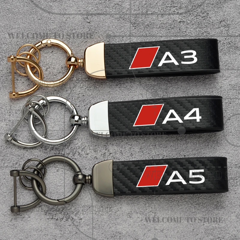 Carbon Fiber For A4 A5 A3 Emblem 30 35 40 45 50 55 TFSI TDI Fashion Leather Keychain Men Women Car Key Ring Auto Accessories
Carbon Fiber For A4 A5 A3 Emblem 30 35 40 45 50 55 TFSI TDI Fashion Leather Keychain Men Women Car Key Ring Auto Accessories