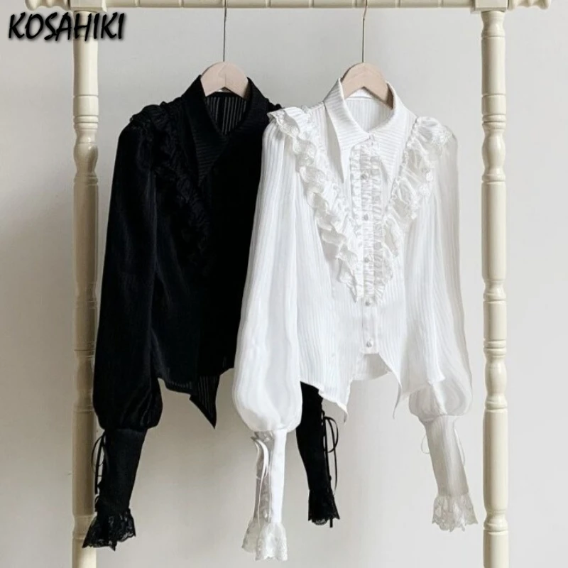 Lolita Style Sweet Puff Sleeve Shirt 2025 Autumn Y2k Aesthetic Irregular Ruffled Blouse Tops Women Single Breasted Grunge Blusas
Lolita Style Sweet Puff Sleeve Shirt 2025 Autumn Y2k Aesthetic Irregular Ruffled Blouse Tops Women Single Breasted Grunge Blusas