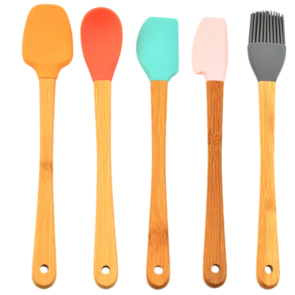 5 Pcs Spatula Silicone Brush Scraper Stauffers Cookies Bamboo Scrapper for Baking
5 Pcs Spatula Silicone Brush Scraper Stauffers Cookies Bamboo Scrapper for Baking