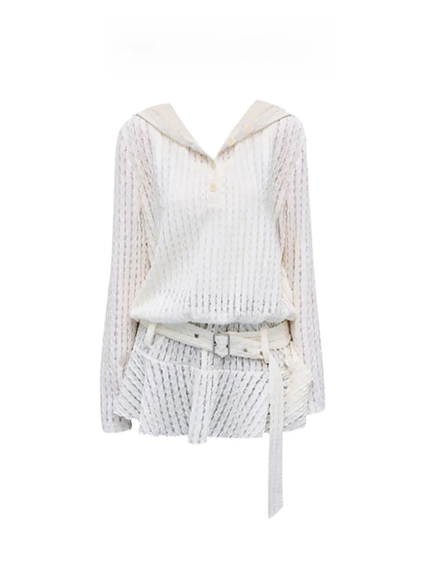 White Lace Long Sleeve Knitted Dress Hollow out Design Summer Thin Hat Sweater Dress High Waist A-Line Skirt Vintage Style
White Lace Long Sleeve Knitted Dress Hollow out Design Summer Thin Hat Sweater Dress High Waist A-Line Skirt Vintage Style