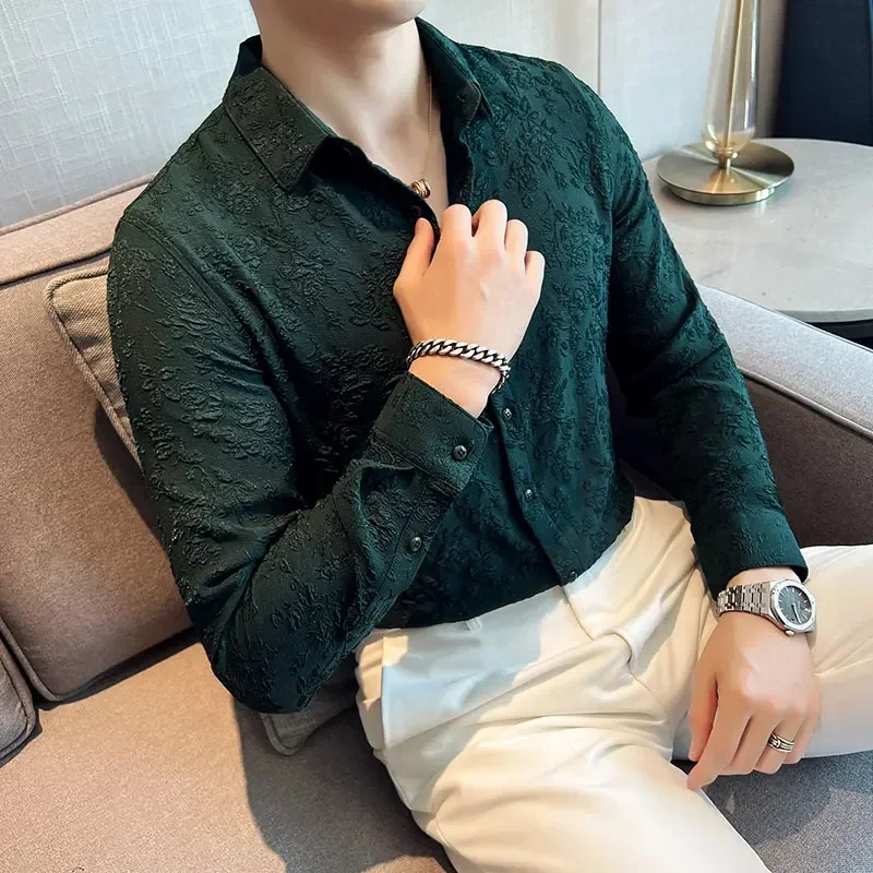Luxury Vintage Jacquard Shirt 2023 Spring Long Sleeve Slim Fit Casual Tuxedo Fashion Man Wedding social Shirts Plus Size 4XL-M
Luxury Vintage Jacquard Shirt 2023 Spring Long Sleeve Slim Fit Casual Tuxedo Fashion Man Wedding social Shirts Plus Size 4XL-M