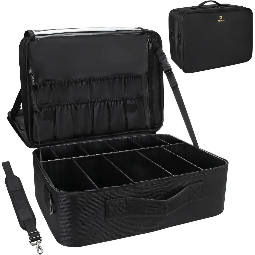 Extra Large Makeup Case with Plastic Dividers Washable and Easy to Clean, Travel Makeup Train Case Professional Makeup A
Extra Large Makeup Case with Plastic Dividers Washable and Easy to Clean, Travel Makeup Train Case Professional Makeup A