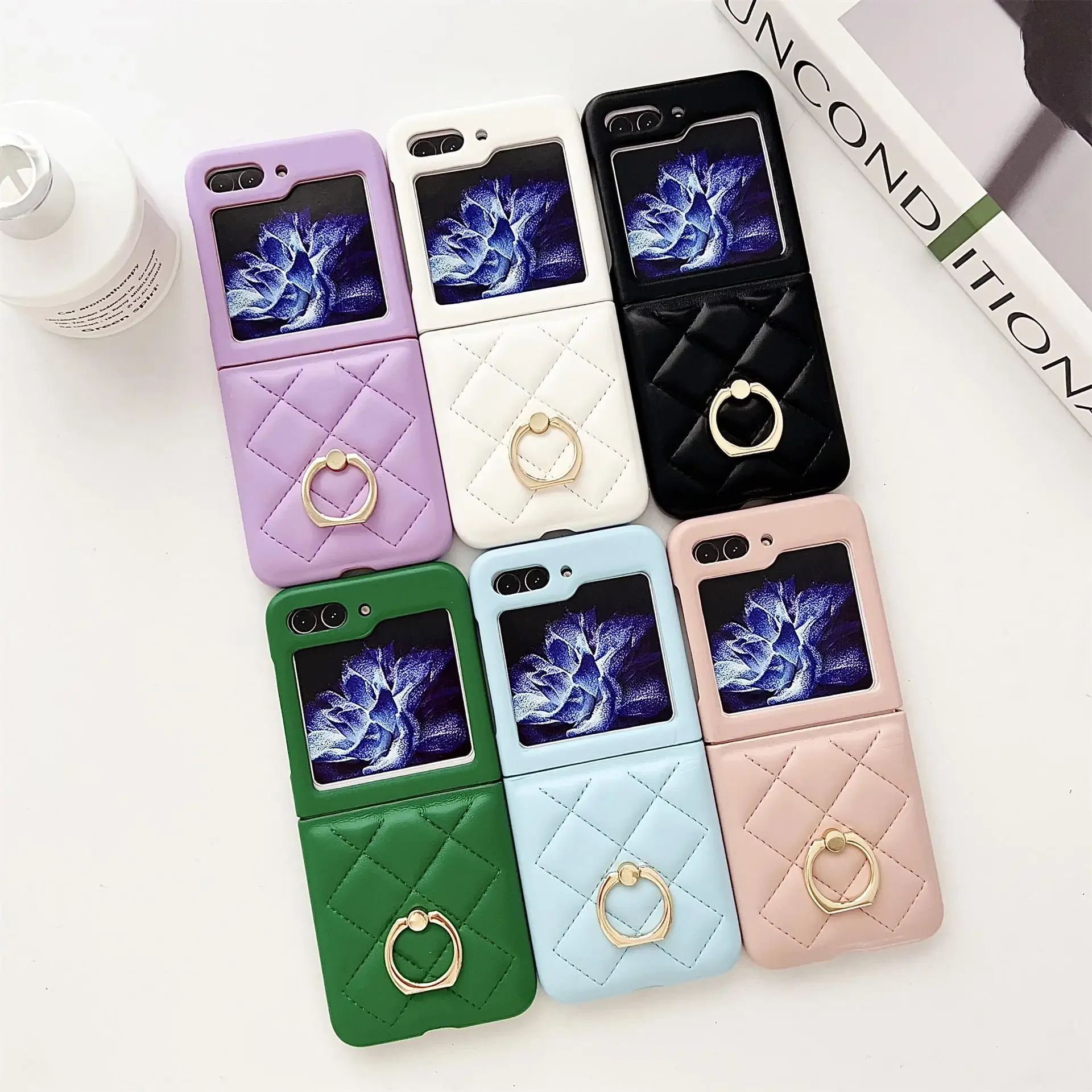 For Samsung Galaxy Z Flip 6 5 4 3 Case Matte Colorful Leather Ring Bracket Folding Shockproof Protection Soft Cover Accessories
For Samsung Galaxy Z Flip 6 5 4 3 Case Matte Colorful Leather Ring Bracket Folding Shockproof Protection Soft Cover Accessories