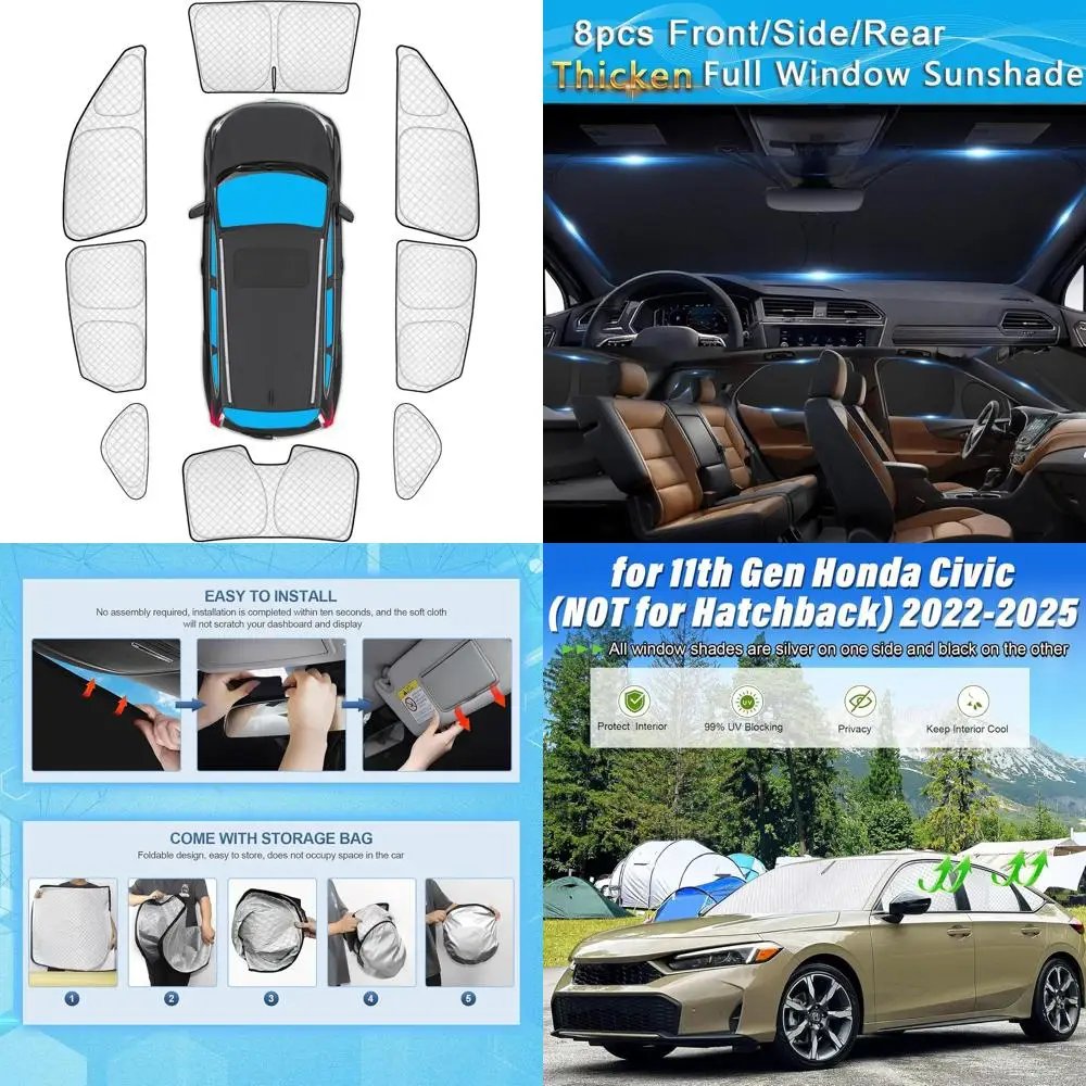 Солнцезащитные козырьки на все окна для Civic 2022-2025, защитные чехлы на окна автомобиля с УФ-блоком, затемняющие конфиденциальность для кемпинга
Солнцезащитные козырьки на все окна для Civic 2022-2025, защитные чехлы на окна автомобиля с УФ-блоком, затемняющие конфиденциальность для кемпинга