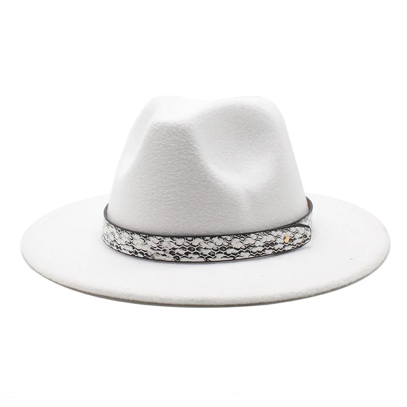 European And American Autumn And Winter White Broad-brimmed Hat Fashion Flat Brim Top Hat Men And Women Woolen Fedora Hat Lmn173
European And American Autumn And Winter White Broad-brimmed Hat Fashion Flat Brim Top Hat Men And Women Woolen Fedora Hat Lmn173