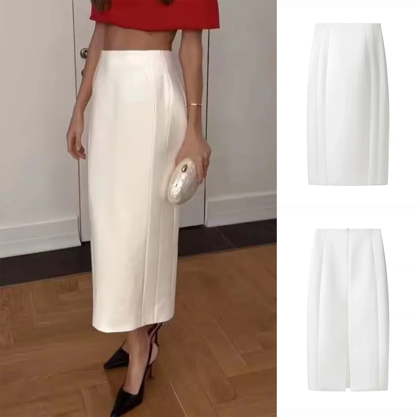 Summer New High Waist Bodycon Midi Skirt Back Split Minimalist Style Women's Fashion Polyester Fiber Washed Finish Ladies Skirt
Summer New High Waist Bodycon Midi Skirt Back Split Minimalist Style Women's Fashion Polyester Fiber Washed Finish Ladies Skirt
