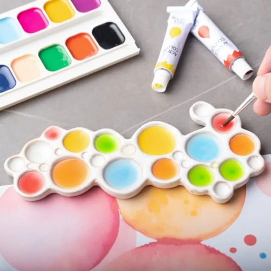 Ceramic Paint Palette - Portable Watercolor Trays for Artists Easy-Clean Porcelain Mixing Palette with Thumb Stopper Unique Bub
Ceramic Paint Palette - Portable Watercolor Trays for Artists Easy-Clean Porcelain Mixing Palette with Thumb Stopper Unique Bub