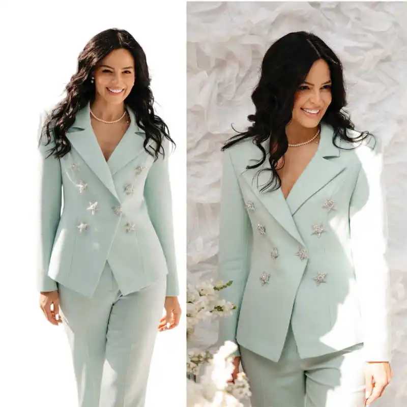 Elegant Customized 2 Pieces Suits For Women Crystals Office Ladies Work Slim Fit Birthday Party Jacket Blazers
Elegant Customized 2 Pieces Suits For Women Crystals Office Ladies Work Slim Fit Birthday Party Jacket Blazers