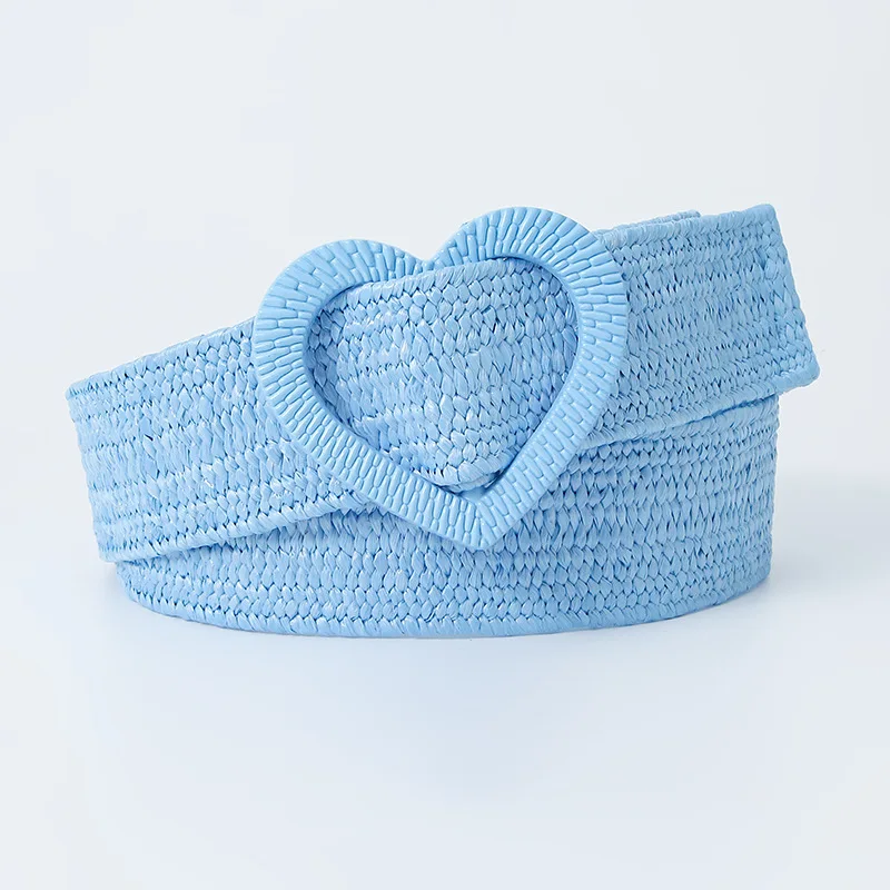 Summer 4cm Wide Elastic Stretch Woven Sweet Decorative Dress Waist Belts for Women Heart Buckle Straw Braided Belt
Summer 4cm Wide Elastic Stretch Woven Sweet Decorative Dress Waist Belts for Women Heart Buckle Straw Braided Belt