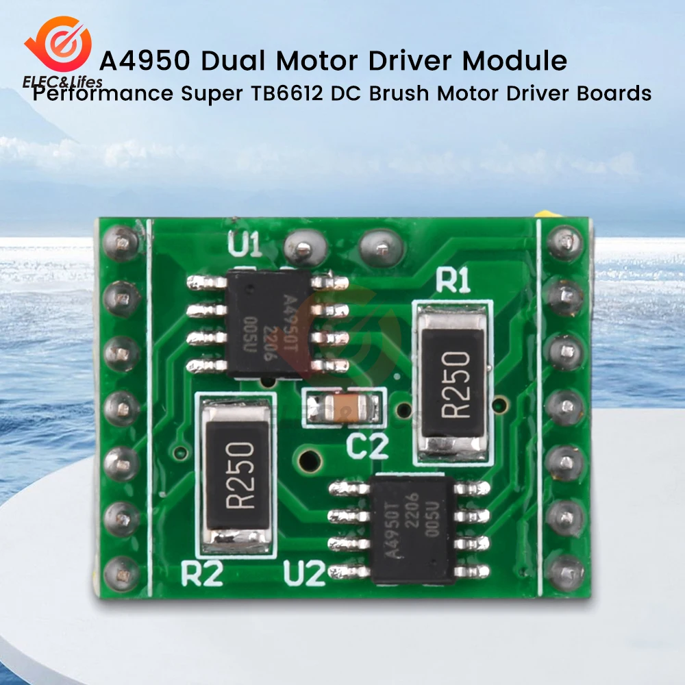 DC 7.6-40V A4950 Dual Motor Drive Module Performance Super TB6612 DC Brushed Motor Driver Board for Arduino
DC 7.6-40V A4950 Dual Motor Drive Module Performance Super TB6612 DC Brushed Motor Driver Board for Arduino