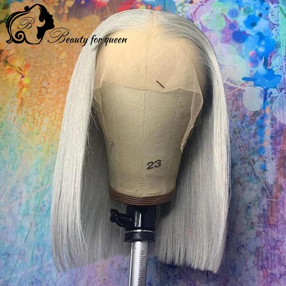 13x4 Grey Straight Short Bob High Quality Brazilian Colored Human Hair Wig Transparent Lace Frontal Wigs For Women Pre Plucked
13x4 Grey Straight Short Bob High Quality Brazilian Colored Human Hair Wig Transparent Lace Frontal Wigs For Women Pre Plucked
