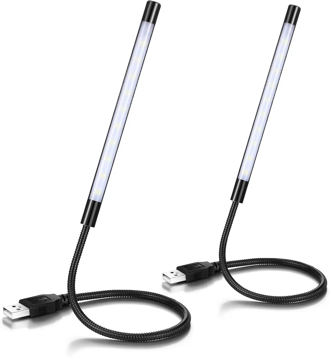 2-Pack USB LED Gooseneck Lamp for Laptop, Flexible Touch Dimmable Reading Light, Black
2-Pack USB LED Gooseneck Lamp for Laptop, Flexible Touch Dimmable Reading Light, Black