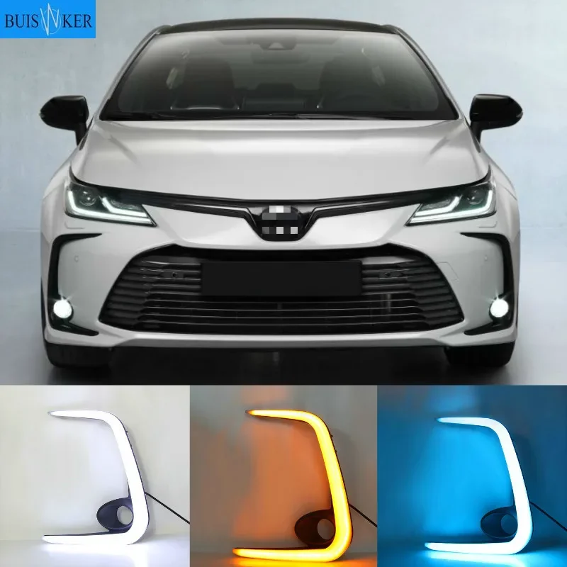 LED Daytime Running Lights for Toyota Corolla 2019 2020 DRL Front Bumper Fog Lamp Cover with Yellow Turn Signal style relay
LED Daytime Running Lights for Toyota Corolla 2019 2020 DRL Front Bumper Fog Lamp Cover with Yellow Turn Signal style relay
