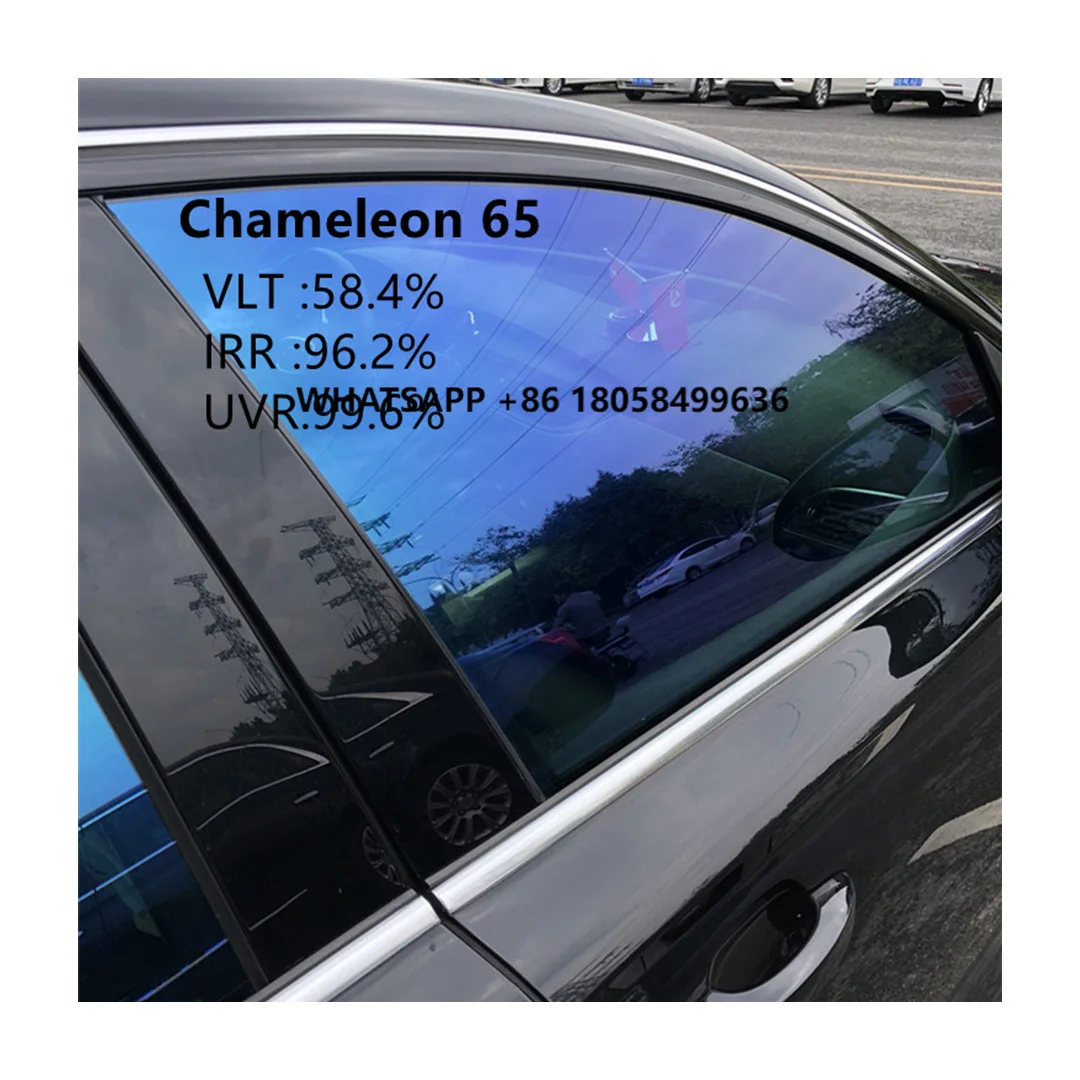 Nasido Chameleon 65%VLT Best Quality Shiny rainbow Chameleon Self-adhesive Auto Window Tinting Film
Nasido Chameleon 65%VLT Best Quality Shiny rainbow Chameleon Self-adhesive Auto Window Tinting Film