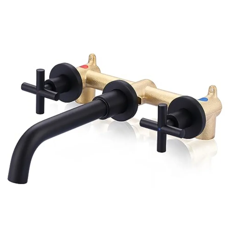 Matte Bathroom Faucet, 2 Handle Wall Mount Bathroom Faucet and Rough-in Valve Included, Vessel Sink Faucet Wall Mounted
Matte Bathroom Faucet, 2 Handle Wall Mount Bathroom Faucet and Rough-in Valve Included, Vessel Sink Faucet Wall Mounted