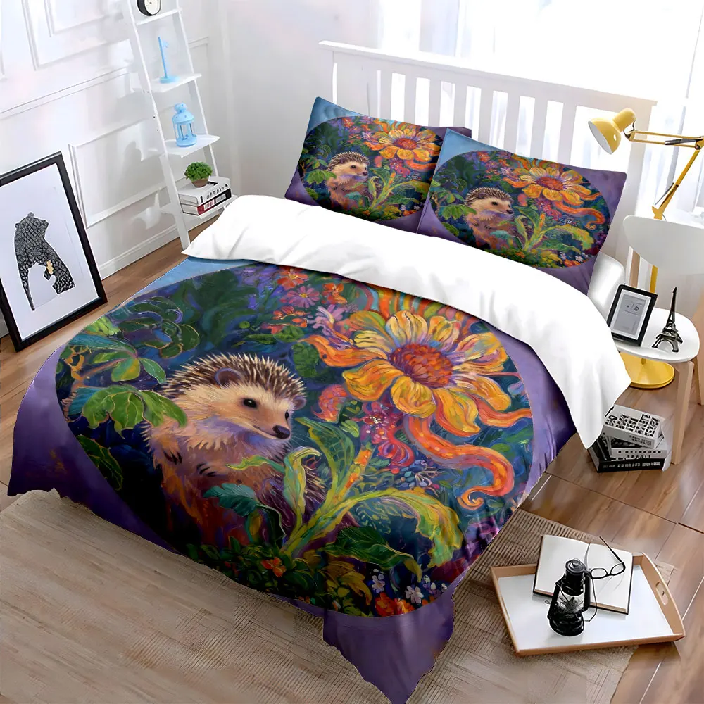 "Floral Hedgehog Art Set" Soft Comfortable Duvet Cover Bedding Set Included 1*Duvet Cover & 2*Pillowcases, gift
"Floral Hedgehog Art Set" Soft Comfortable Duvet Cover Bedding Set Included 1*Duvet Cover & 2*Pillowcases, gift