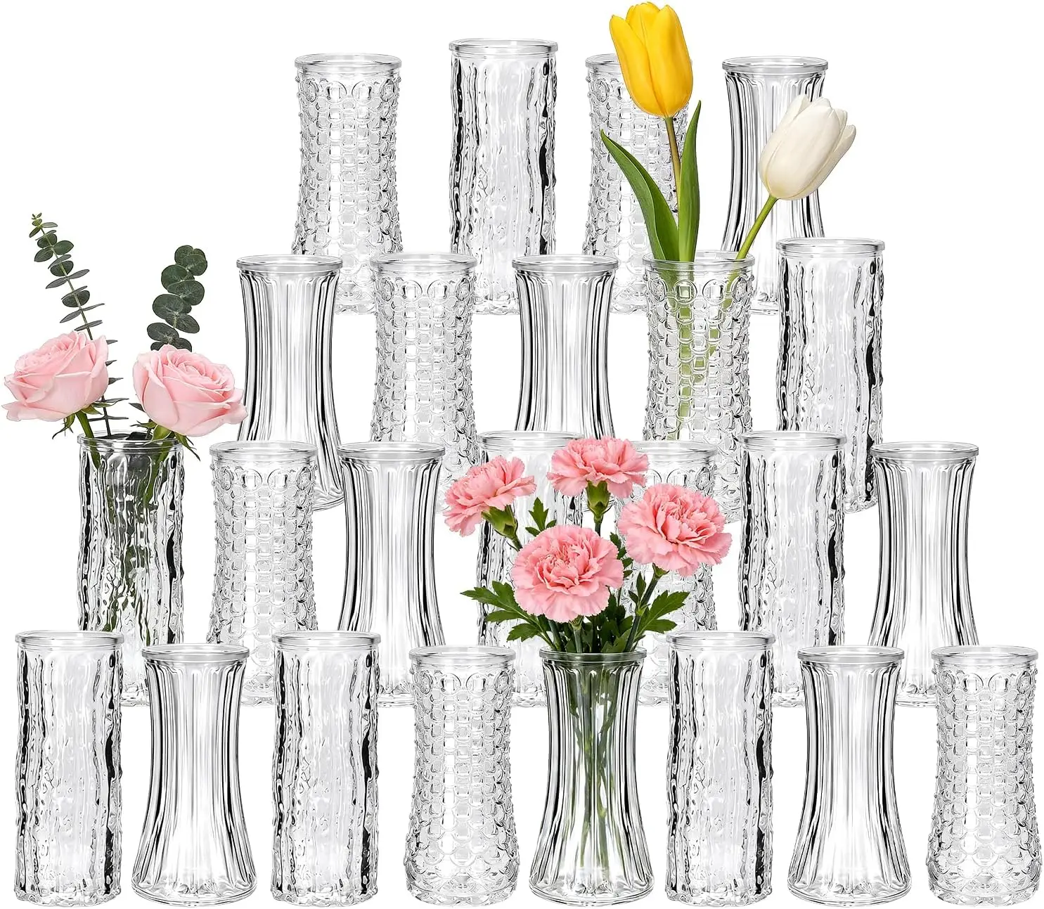 24 Pack Mini Glass Bud Vases, Small Clear Flower Vases Bulk for Wedding Centerpieces, Rustic Modern Table Decor Vases fo
24 Pack Mini Glass Bud Vases, Small Clear Flower Vases Bulk for Wedding Centerpieces, Rustic Modern Table Decor Vases fo