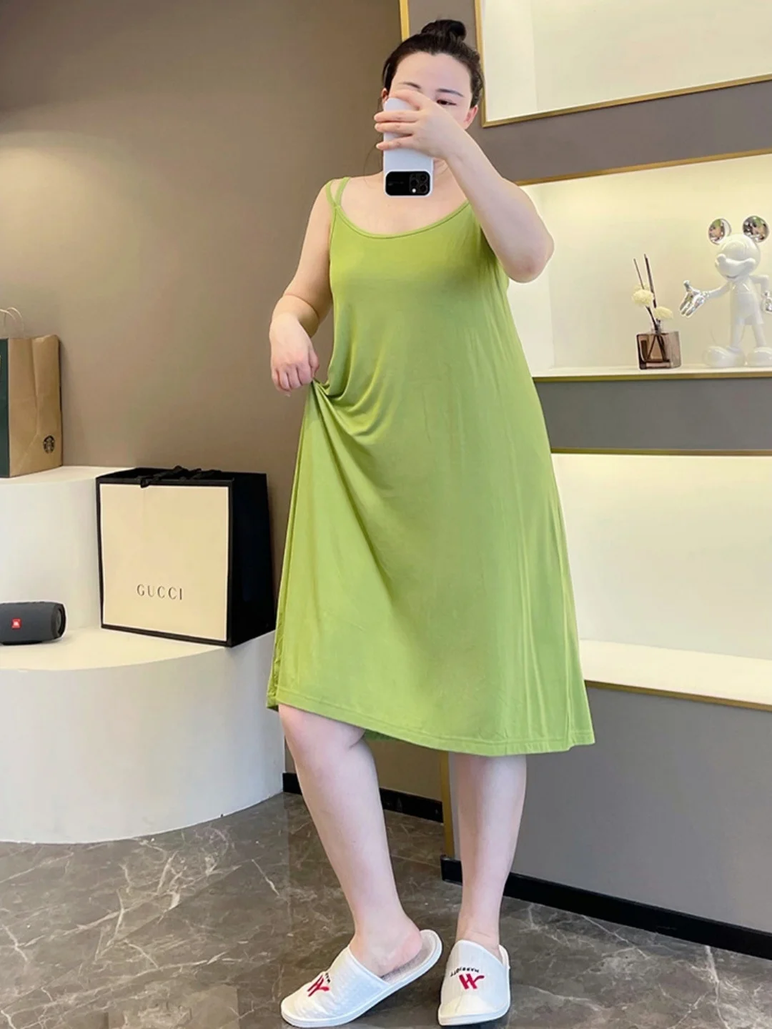 plus Size Women's Summer Sleepwear Strapless Loose Fitting Cross Back Home Clothes Sleeveless Mid-Length round Neck Dress
plus Size Women's Summer Sleepwear Strapless Loose Fitting Cross Back Home Clothes Sleeveless Mid-Length round Neck Dress
