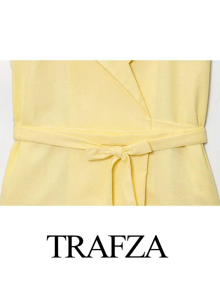 TRAFZA Women Summer Suit Solid Turn-Down Collar Sleeveless Bow Lace-Up Tops+High Waist Pocket Zipper Long Pants Female Slim Set
TRAFZA Women Summer Suit Solid Turn-Down Collar Sleeveless Bow Lace-Up Tops+High Waist Pocket Zipper Long Pants Female Slim Set