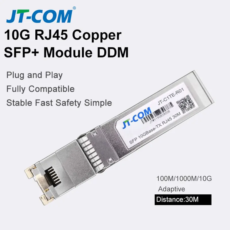 10G RJ45 Copper SFP Module 10GBase-Tx Ethernet Fiber Optic FTTH Compatible with Cisco/Mikrotik Switch 30m
10G RJ45 Copper SFP Module 10GBase-Tx Ethernet Fiber Optic FTTH Compatible with Cisco/Mikrotik Switch 30m