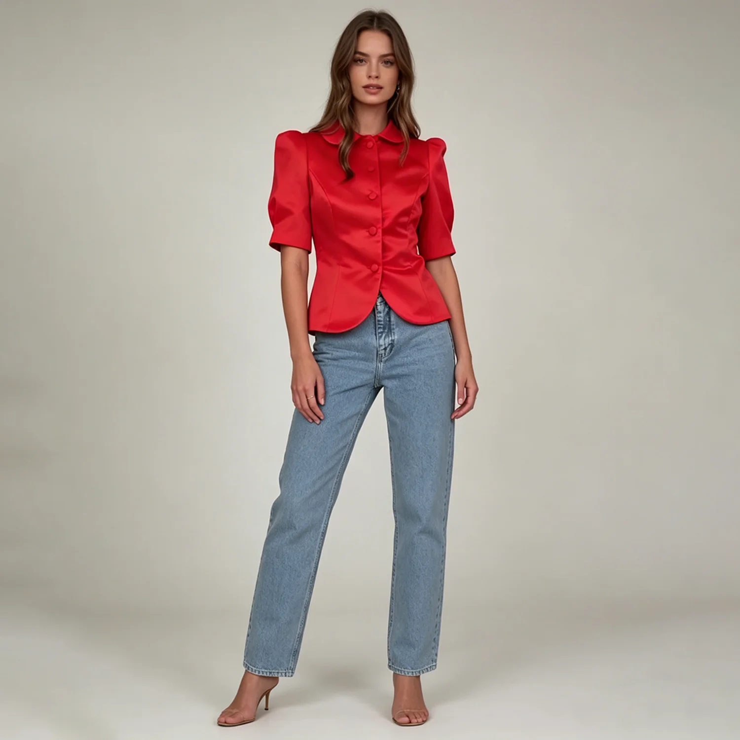LIMO Women Satin Peter Pan Collar Blouse Puff Sleeve Button Down Fitted Top
LIMO Women Satin Peter Pan Collar Blouse Puff Sleeve Button Down Fitted Top