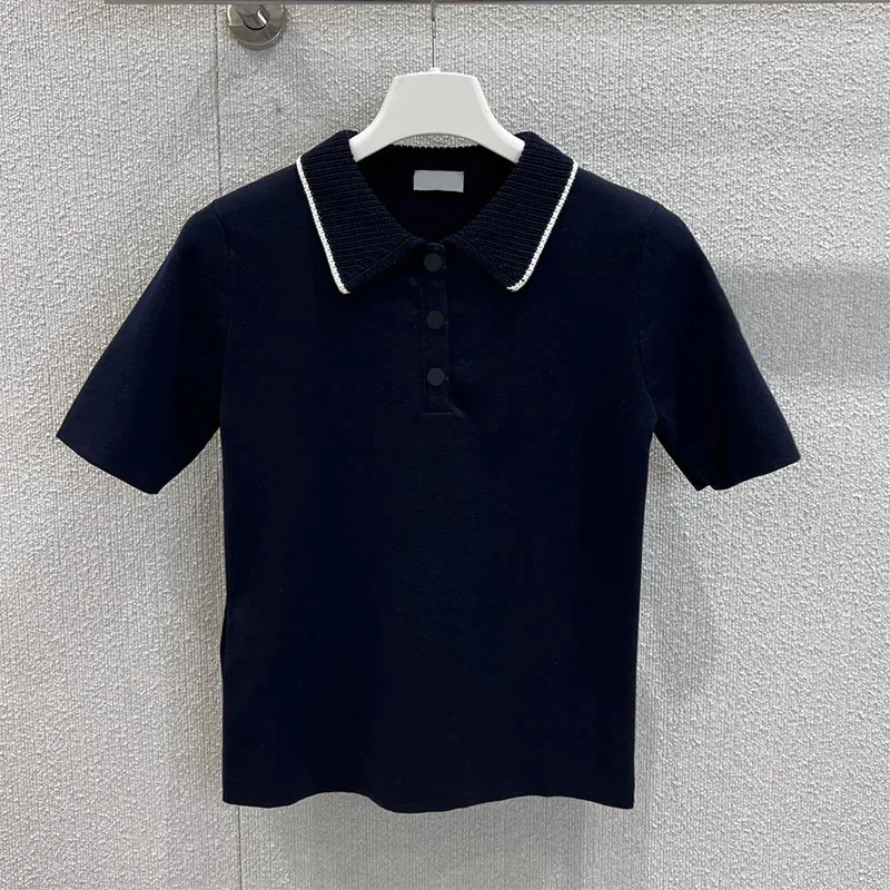 skin-friendly breathable luxury casual lapel polo Buttons Knitted Sweater Jumper Short Sleeve Pullover 2571009
skin-friendly breathable luxury casual lapel polo Buttons Knitted Sweater Jumper Short Sleeve Pullover 2571009
