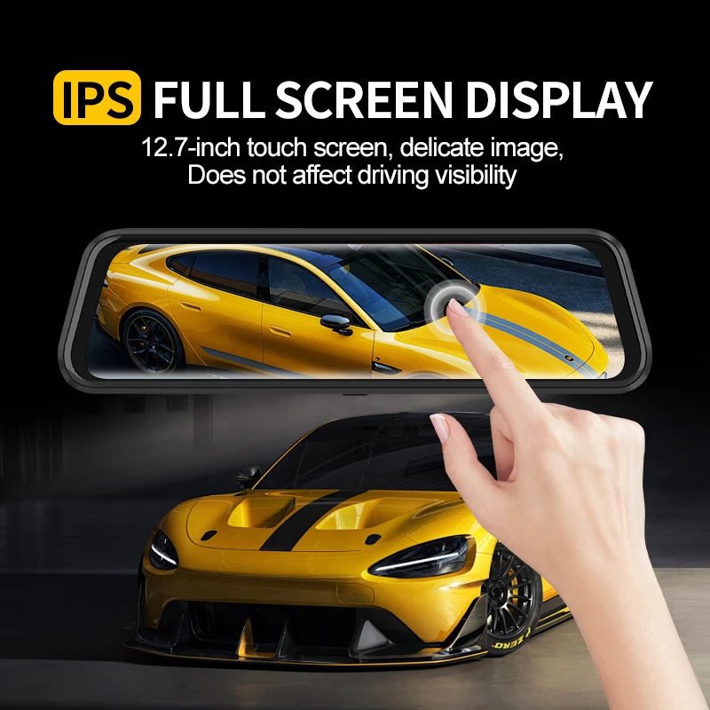 12,7-дюймовая зеркальная камера для автомобиля, видеорегистратор с сенсорным экраном, зеркало заднего вида, видеорегистратор, передняя и задняя камера, зеркало DVR, черный ящик
12,7-дюймовая зеркальная камера для автомобиля, видеорегистратор с сенсорным экраном, зеркало заднего вида, видеорегистратор, передняя и задняя камера, зеркало DVR, черный ящик