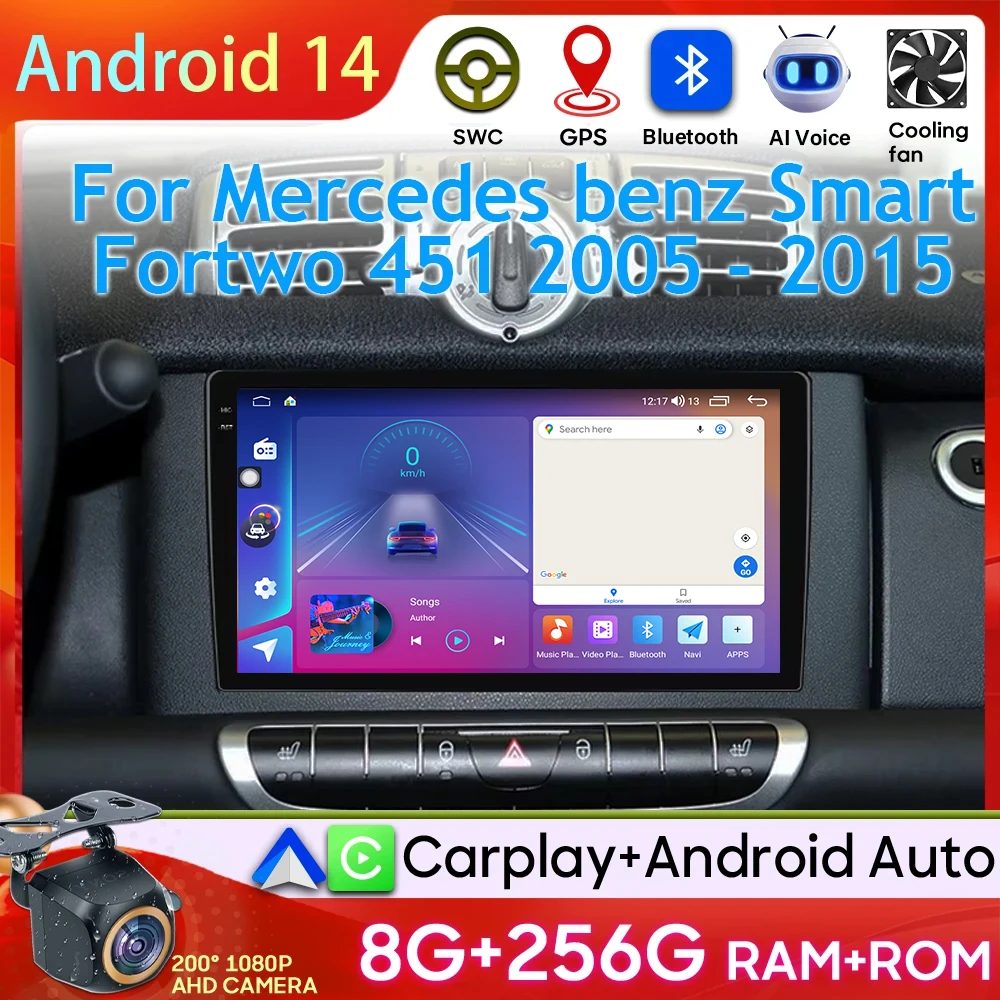 Car Radio For Mercedes Benz Smart Fortwo 2006 - 2015 Android 14 Video No 2din Multimedia Player Video GPS Stereo Carplay Wifi 4G
Car Radio For Mercedes Benz Smart Fortwo 2006 - 2015 Android 14 Video No 2din Multimedia Player Video GPS Stereo Carplay Wifi 4G
