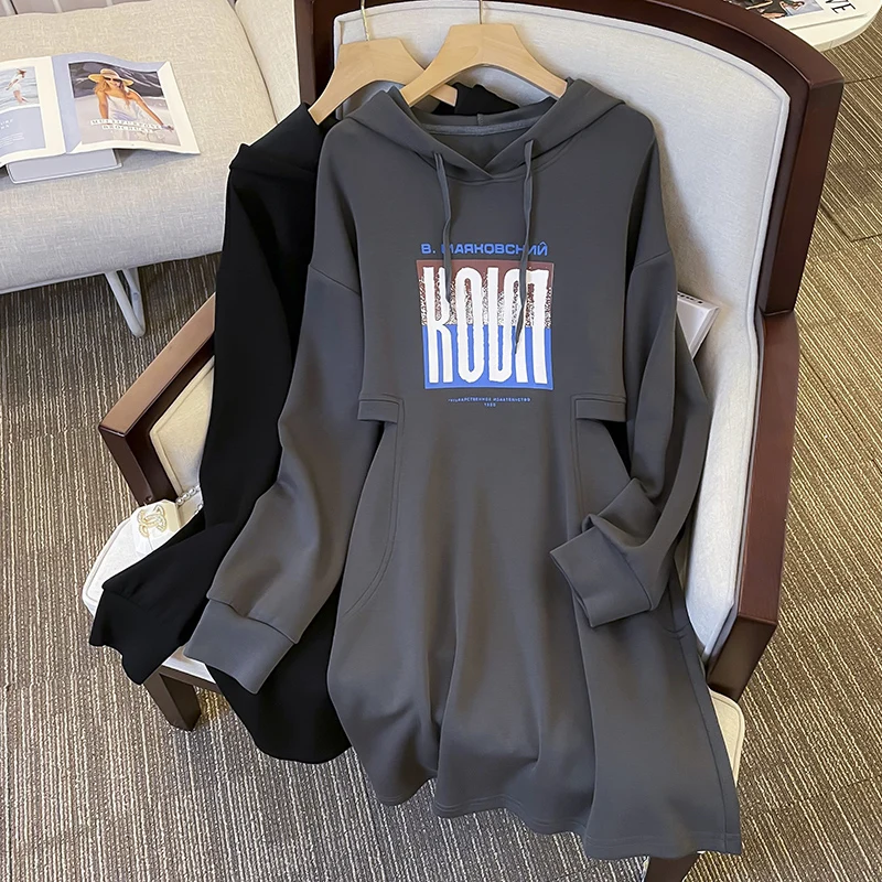 Women's Loose Mid-Length Drawstring Hooded Dress Autumn Winter New Letter Print A-Line Drawstring Hoodie Dresses Streetwear
Women's Loose Mid-Length Drawstring Hooded Dress Autumn Winter New Letter Print A-Line Drawstring Hoodie Dresses Streetwear