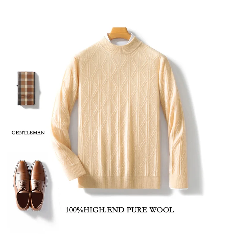 2024 Winter Men Knitted 100% Pure Wool Pullover Sweater Round neck Thick style Long sleeves Warmth Anti-pilling base Sweater
2024 Winter Men Knitted 100% Pure Wool Pullover Sweater Round neck Thick style Long sleeves Warmth Anti-pilling base Sweater