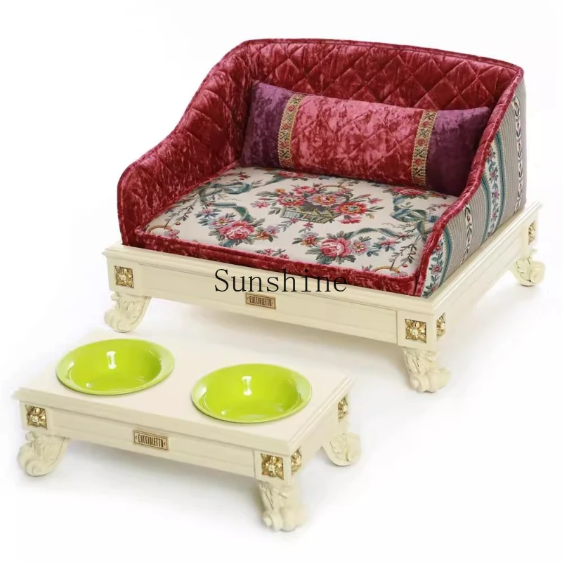 French style pet cat and dog solid wood sofa bed sleeping high-end luxury engraving
French style pet cat and dog solid wood sofa bed sleeping high-end luxury engraving