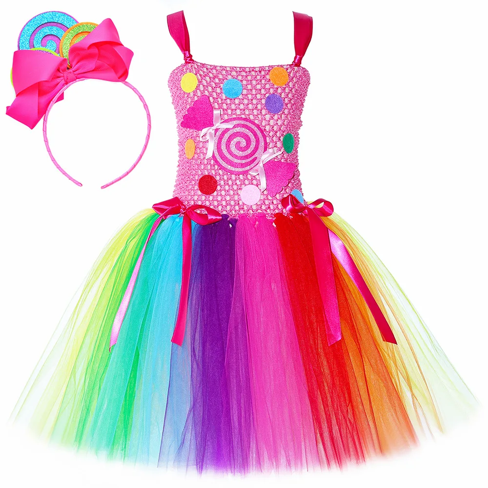 Girls Lollipop Candy Costume Rainbow Sweets Candyland Tutu Dress For Kids Festival Birthday Carnival Party Tulle Princess Dress
Girls Lollipop Candy Costume Rainbow Sweets Candyland Tutu Dress For Kids Festival Birthday Carnival Party Tulle Princess Dress