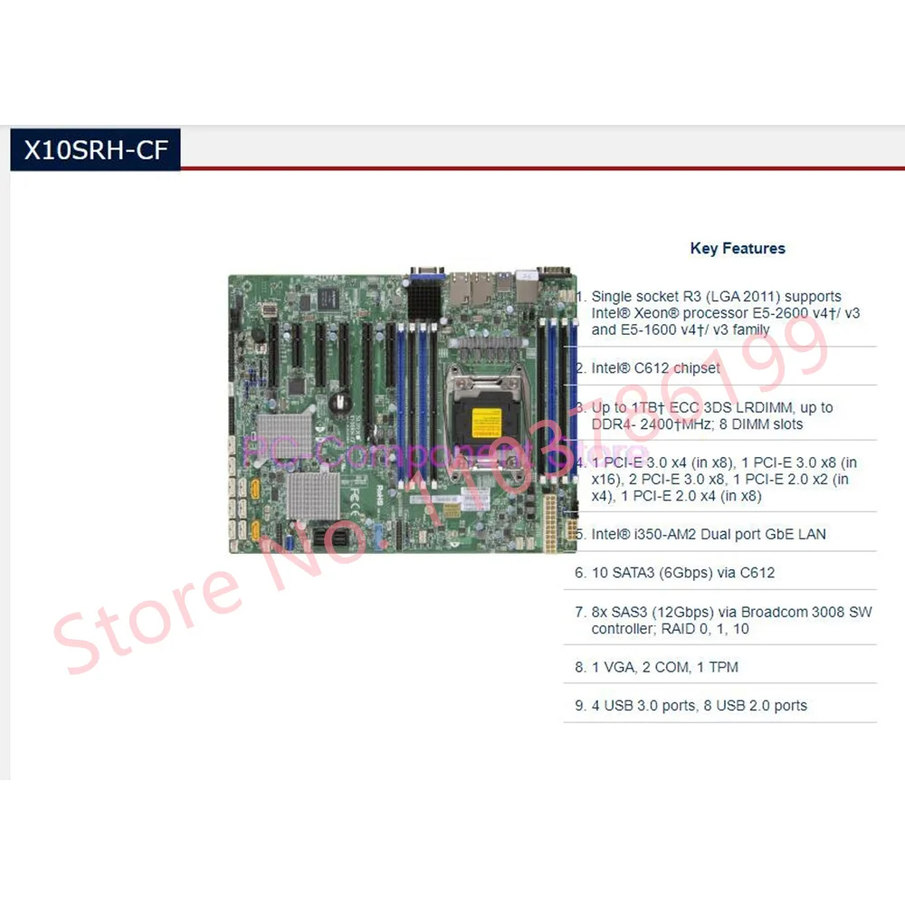Серверная материнская плата X10SRH-C с высокой надежностью, LGA2011, DDR4, X10SRH-CF
Серверная материнская плата X10SRH-C с высокой надежностью, LGA2011, DDR4, X10SRH-CF