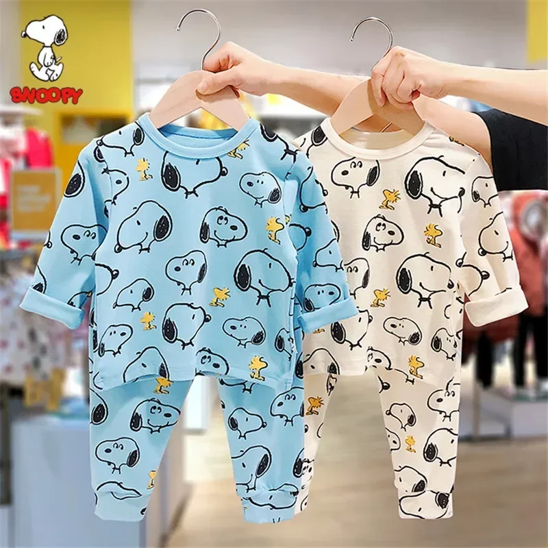 Детский хлопковый пижамный комплект Snoopy, весенне-осенняя домашняя одежда для мальчиков и девочек, одежда для сна с героями мультфильмов
Детский хлопковый пижамный комплект Snoopy, весенне-осенняя домашняя одежда для мальчиков и девочек, одежда для сна с героями мультфильмов