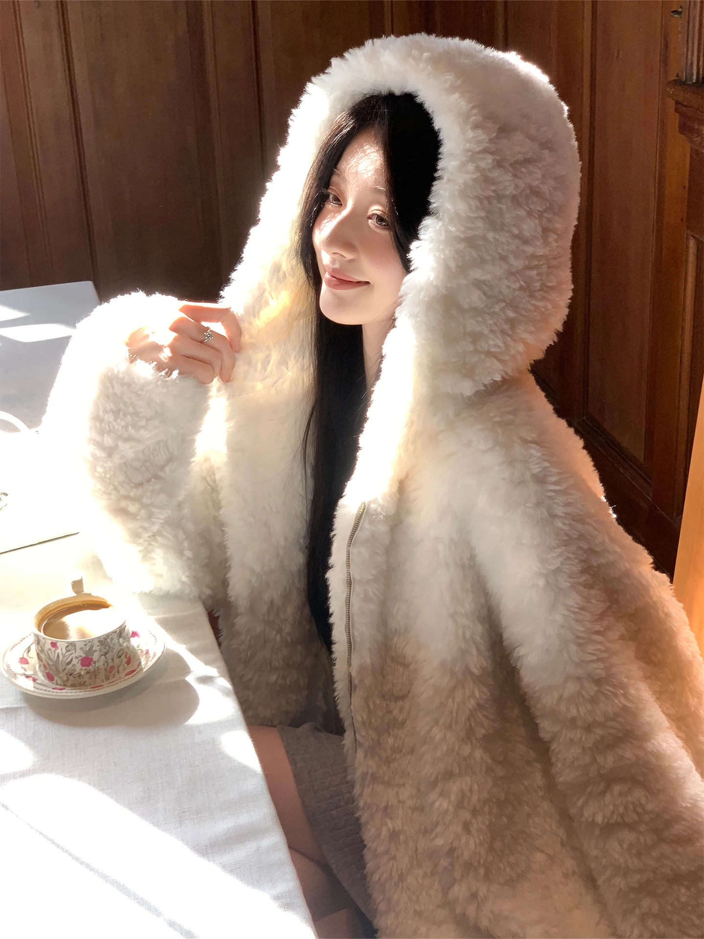Eco-Friendly Long Velvet Cotton Jaet Women's Loose oulder Drop White Hat Coat Xiaiwen "Little Snowman" Commute Sle
Eco-Friendly Long Velvet Cotton Jaet Women's Loose oulder Drop White Hat Coat Xiaiwen "Little Snowman" Commute Sle