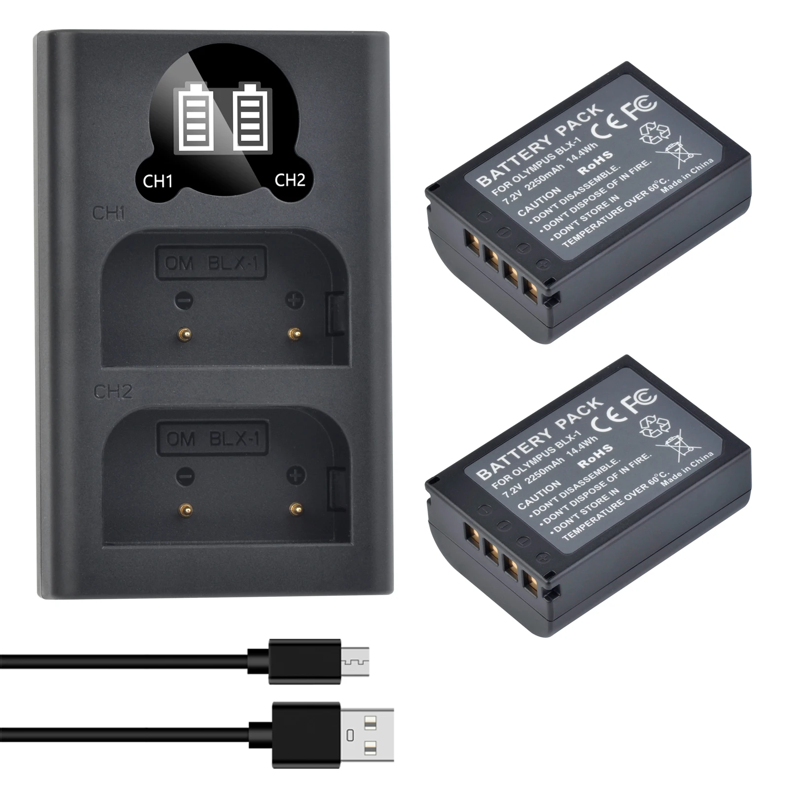 Для Olympus BLX-1 BLX1 Аккумулятор для камеры + двойное зарядное устройство USB для Olympus светодиодный OM1
Для Olympus BLX-1 BLX1 Аккумулятор для камеры + двойное зарядное устройство USB для Olympus светодиодный OM1